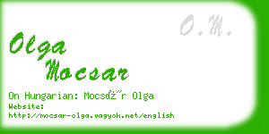 olga mocsar business card